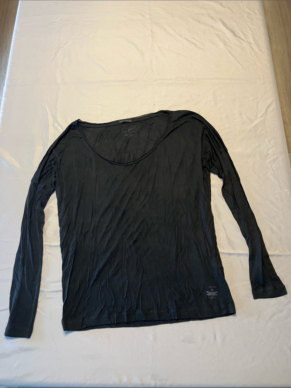 Ikks Black Long-Sleeve Scoop Neck Tee